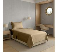 Set Lenzuola matrimoniali e Singole in Microfibra (Beige, Singolo)