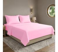 Set Lenzuola matrimoniali e Singole in Microfibra (Rosa, Matrimoniale)
