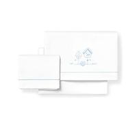 Set Lenzuola per culla Mon Petit bianco e blu.