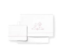 Set Lenzuola per culla Mon Petit bianco e rosa.