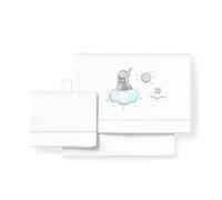 Set Lenzuola per mini culla Elefante Nube blanco y verde