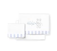 Set Lenzuola per mini culla Rabbit Bebé bianco e blu