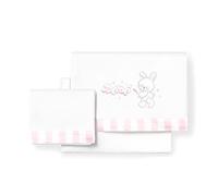 Set Lenzuola per mini culla Rabbit Bebé bianco e rosa
