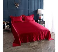 Set lenzuola piatte in raso di seta multi-formato singolo copriletto matrimoniale copriletto lenzuola in lino matrimoniale completo matrimoniale 2 pezzi federa 13