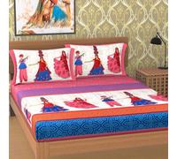 Set lenzuola queen size etniche indiane Jaipur Foral con due copricuscini