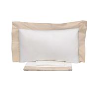 Set Lenzuola Sopra Sotto e Federe Bordi in Raso Garrini Eveline Avorio/Beige