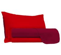 Set Lenzuola Sopra Sotto e Federe Doubleface Rosso/Bordeaux Singolo