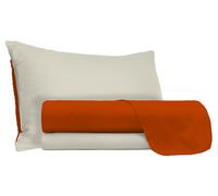 Set Lenzuola Sopra Sotto e Federe Doubleface Terra/Panna 1 Piazza e Mezzo