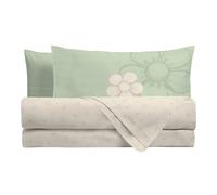 THUN - Set Letto federa verde - Linea Iconic Elegance - 100% cotone - 1/2 p