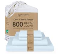 Set lenzuolo 100% cotone 800 fili, Luxury Bedding, king, fogli, 4 pezzi, liscio raso, bianco, by Threadmill Home Linen