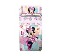 Set Lenzuolo Copriletto Singolo Minnie 100% Cotone, Completo Letto Copriletto, Lenzuolo da Sopra con Ribaltina + Lenzuolo da Sotto con Angoli + Federa