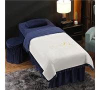 Set Lenzuolo Di Bellezza, Copritavolo Da Salone Per Salone Di Bellezza, Spa, In Morbido Velluto Di Cristallo Per Massaggio Professionale, 80X190CM (Color : Blue)