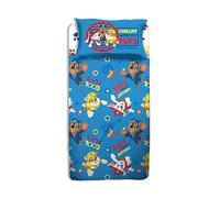Set Lenzuolo Letto Singolo, Completo Letto Singolo Paw Patrol, Lenzuolo Sopra, Lenzuolo Con Angoli, Federa, Blu, 100% Cotone, Prodotto Ufficiale