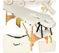 Set Lettino da Massaggio 3 zone imbottitura 5 cm, Rulli e telaio in legno