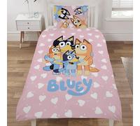 Bluey Cane Singolo Copripiumino E Federa 100% Cotone i Love You per Bambini