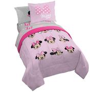 Set letto completo Jay Franco Disney Minnie Mouse Faces, 7 pezzi - Include piumone e set di lenzuola - Microfibra super morbida e resistente allo