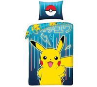 Set Letto POKEMON PIKACHU Che Urla Pokeball COPRIPIUMINO 140x200 Cotone Original