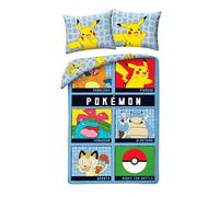 Set Letto Pokemon Pronti per la battaglia - Copripiumino 140 x 200 cm + Federa 70x90cm - Reversibile - 100% Cotone - Multicolore