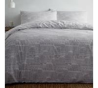 Set Letto Portfolio Old Town Copripiumino Doppio Edificio Grigio Design 2-in-1
