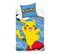 Set letto singolo bambini 1 copripiumino e 1 federa Pokémon Pikachu 100% cotone