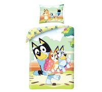Set letto singolo copripiumino e federa Bluey, Bingo heeler giochiamo insieme