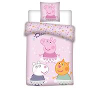 Set letto singolo copripiumino e federa Peppa Pig Ballerinas in tutus 100%cotone