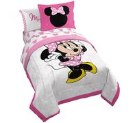Set letto singolo Jay Franco Minnie Mouse XOXO, 5 pezzi - Include piumone e set di lenzuola - Poliestere super morbido e resistente allo sbiadime