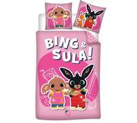Set letto singolo rosa 1 copripiumino e 1 federa Bing Sula have fun 100% cotone