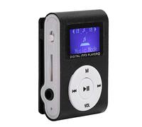 Set lettore MP3, lettore musicale portatile con clip posteriore, lettore musicale MP3, clip posteriore sportiva, schermo LCD, supporto MP3, scheda di memoria (nero)