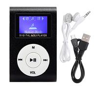 Set Lettore MP3, Mini Lettore Musicale MP3 Portatile Sport Clip Posteriore Schermo LCD Supporto MP3 Scheda di Memoria, Lettore Musicale Digitale con Cuffie e Cavo USB, Leggero e Portatile