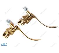 Set Leve Freno E Frizione Vintage In Ottone Oro Per Manubrio 1" Per BSA Triumph