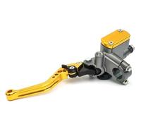 Set Leve Freno Frizione Moto 7/8 In 125cc- 300cc Moto Freno Idraulico Frizione Kit Leva Cilindro Principale Pompa Olio Tubo Flessibile(Gold-B)