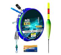 Set Linea Pesca - 100m Pre-annodato Automatico, Galleggiante Cambiamento Colore, Durevole Attrezzature Acqua Salata, Pratico Dispositivo Alta Sensibilità | Linea affidabile per Principianti Esperti