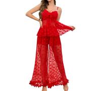 Set lingerie 2026 per momenti speciali Camisole in pizzo e mutandine Perfetto per le notti a casa e in albergo Ideale per tutto l'anno, lingerie uomo rete, Colore: rosso, XXL
