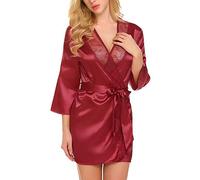 Set lingerie donna raso seta slip abito vestaglia pigiama camicia da notte intim