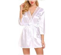 Set lingerie donna raso seta slip abito vestaglia pigiama camicia da notte intim