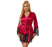 Set Lingerie Pizzo con Perizoma Subblime - Rosso, S/M