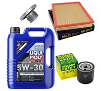 Set Liqui Moly 1137 Olio Motore 5W-30 5L + Vite Scarico Opel Astra G Zafira A
