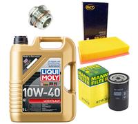 Set Liqui Moly Olio Motore 10W-40 5 Litri + Vite Scarico Audi 80 100 A6