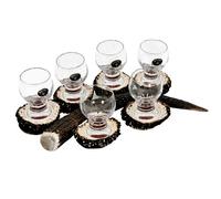 Set liquore 6 bicchieri 60ml con vero corno di cervo. caccia. 173701