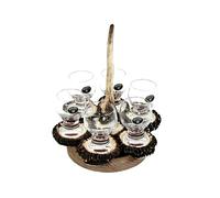 Set liquore 6 bicchieri 60ml con vero corno di cervo. caccia. 173705