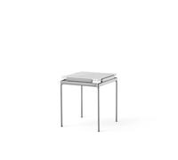 Set LN11 Tavolino Bianco Carrara/ Cromo Scuro