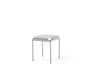 Set LN11 Tavolino Bianco Carrara/ Cromo Scuro