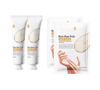 Set Lotion Mani al Riso + 2 Pack Hand Mask, Hand Cream, Crema Mani Riparatrice, Idrata e Idrata la Pelle, Previene la Secca e Migliora la Consistenza Della Pelle