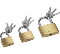 Set Lucchetti in Ottone, 25 mm, 30 mm e 40 mm con Chiavi, 3 pezzi