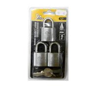 SET LUCCHETTO DA 3 PZ COMPLETAMENTE INOX M.30