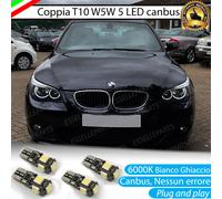 SET LUCI DI POSIZIONE ANGEL EYES LED BMW SERIE 5 E60 E61 CON FARO A PARABOLA