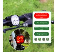 Set Luci LED Bici Regolabile Impermeabile IPX65 Faro e Fanale Posteriore 15 Moda