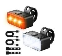 Set Luci LED Bicicletta 2PCS Faro Anteriore e Fanale Posteriore IP Rated Imperme