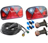Set Luci Posteriori Aspöck Multipoint II 7 Funzioni e Ingombro Superpoint II Cablaggio Elettrico Mantes 8 Metri Spina 13 Pin Connettori Rapidi 12V 24V per Rimorchio Carrello Auto